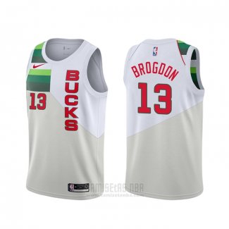 Camiseta Milwaukee Bucks Malcolm Brogdon #13 Earned Blanco