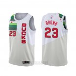 Camiseta Milwaukee Bucks Sterling Brown #23 Earned Blanco