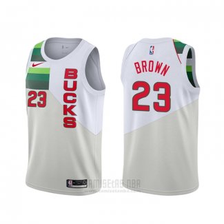 Camiseta Milwaukee Bucks Sterling Brown #23 Earned Blanco