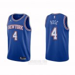 Camiseta New York Knicks Derrick Rose #4 Statement 2020-21 Azul