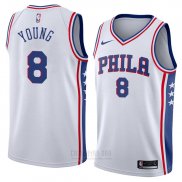 Camiseta Philadelphia 76ers James Young #8 Association 2018 Blanco