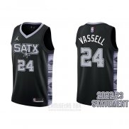 Camiseta San Antonio Spurs Devin Vassell #24 Statement 2022-23 Negro