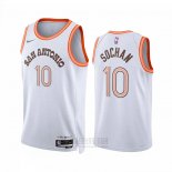 Camiseta San Antonio Spurs Jeremy Sochan #10 Ciudad 2023-24 Blanco