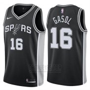 Camiseta San Antonio Spurs Pau Gasol #16 Icon 2017-18 Negro