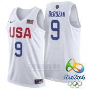 Camiseta USA 2016 DeMar DeRozan #9 Blanco