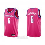 Camiseta Washington Wizards Kristaps Porzingis #6 Ciudad 2022-23 Rosa