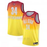 Camiseta All Star 2023 Milwaukee Bucks Giannis Antetokounmpo #34 Naranja