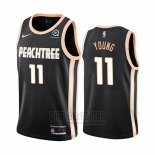 Camiseta Atlanta Hawks Trae Young #11 Ciudad 2019-20 Negro