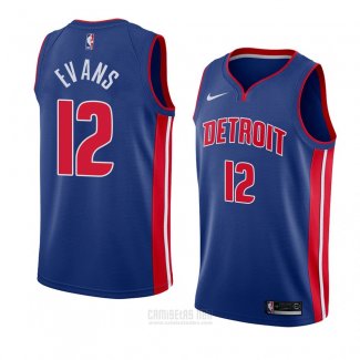 Camiseta Detroit Pistons Keenan Evans #12 Icon 2018 Azul