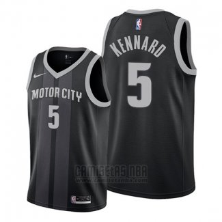 Camiseta Detroit Pistons Luke Kennard #5 Ciudad Edition Negro