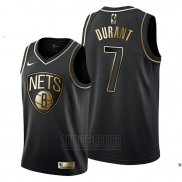 Camiseta Golden Edition Brooklyn Nets Kevin Durant #7 Negro