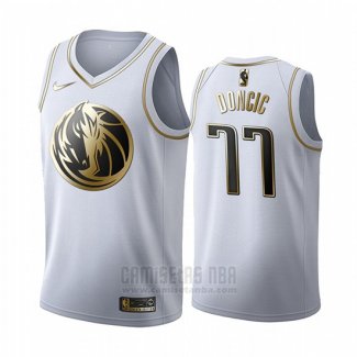 Camiseta Golden Edition Dallas Mavericks Luka Doncic #77 2019-20 Blanco