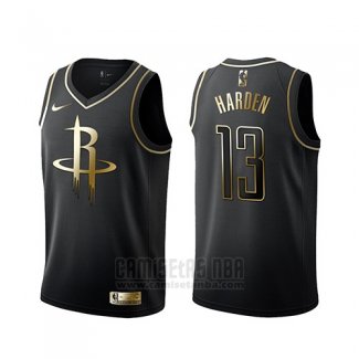 Camiseta Golden Edition Houston Rockets James Harden #13 Negro