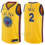Camiseta Golden State Warriors Jordan Bell #2 Chinese Heritage Ciudad 2017-18 Amarillo