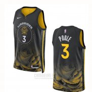 Camiseta Golden State Warriors Jordan Poole #3 Ciudad 2022-23 Negro