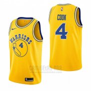Camiseta Golden State Warriors Quinn Cook #4 Hardwood Classic 2018-19 Amarillo