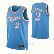 Camiseta Los Angeles Clippers Kawhi Leonard #2 Ciudad 2021-22 Azul