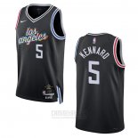 Camiseta Los Angeles Clippers Luke Kennard #5 Ciudad 2022-23 Negro