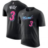 Camiseta Manga Corta Dwyane Wade Miami Heat Negro Ciudad