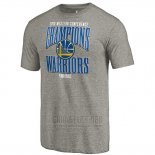Camiseta Manga Corta Golden State Warriors 2019 Western Conference Champions Extra Pass Tri-Blend Gris