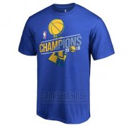 Camiseta Manga Corta Golden State Warriors Azul 2018 NBA Finals Champions5
