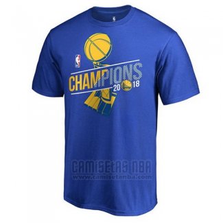 Camiseta Manga Corta Golden State Warriors Azul 2018 NBA Finals Champions5