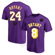 Camiseta Manga Corta Kobe Bayant Los Angeles Lakers Violeta Commemorativo