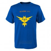Camiseta Manga Corta Oklahoma City Thunder Cruzado Pokemon Azul