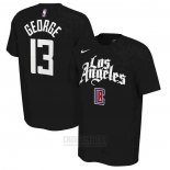 Camiseta Manga Corta Paul George Los Angeles Clippers Negro 2019-20 Ciudad