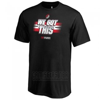 Camiseta Manga Corta Portland Trail Blazers Negro 2019 NBA Playoffs