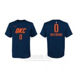 Camiseta Manga Corta Russell Westbrook Oklahoma City Thunder Azul Marino