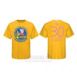 Camiseta Manga Corta Stephen Curry Golden State Warriors Amarillo Peppa Pig Cruzado003
