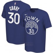Camiseta Manga Corta Stephen Curry Golden State Warriors Azul 2019-20 Ciudad