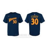 Camiseta Manga Corta Stephen Curry Golden State Warriors Azul Marino Retro