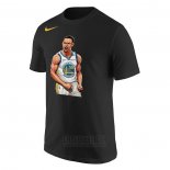 Camiseta Manga Corta Stephen Curry Golden State Warriors Negro 2019 Playoffs Bound Hero