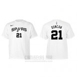 Camiseta Manga Corta Tim Duncan San Antonio Spurs Blanco