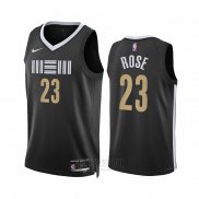 Camiseta Memphis Grizzlies Derrick Rose #23 Ciudad 2023-24 Negro