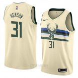 Camiseta Milwaukee Bucks John Henson #31 Ciudad 2018 Crema