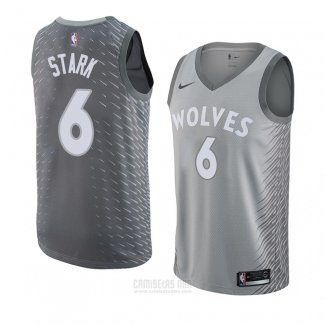 Camiseta Minnesota Timberwolves Jonathan Stark #6 Ciudad 2018 Gris