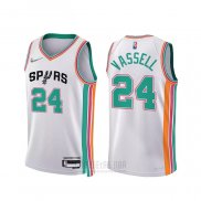 Camiseta San Antonio Spurs Devin Vassell #24 Ciudad 2021-22 Blanco