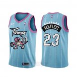 Camiseta Toronto Raptors Fred Vanvleet #23 Ciudad 2020-21 Rosa Azul