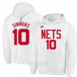 Sudaderas con Capucha Brooklyn Nets Ben Simmons Classic 2022-23 Blanco