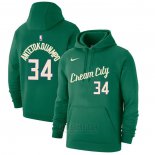 Sudaderas con Capucha Giannis Antetokounmpo Milwaukee Bucks Verde 2019-20 Ciudad