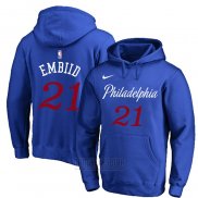 Sudaderas con Capucha Joel Embiid Philadelphia 76ers Azul 2019-20 Ciudad