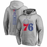 Sudaderas con Capucha Joel Embiid Philadelphia 76ers Gris3