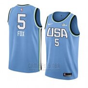 Camiseta 2019 Rising Star De'aaron Fox #5 USA Azul