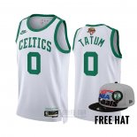 Camiseta Boston Celtics Jayson Tatum #0 75th Anniversary 2022 NBA Finals Blanco