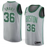 Camiseta Boston Celtics Marcus Smart #36 Ciudad 2018 Gris