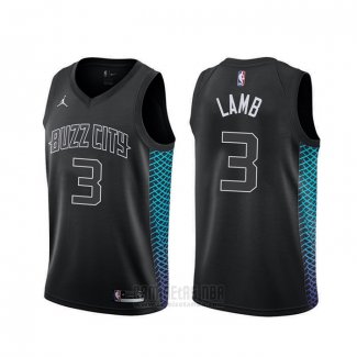 Camiseta Charlotte Hornets Jeremy Lamb #3 Ciudad Negro