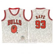 Camiseta Chicago Bulls Bape Mitchell & Ness 1997-98 Gris